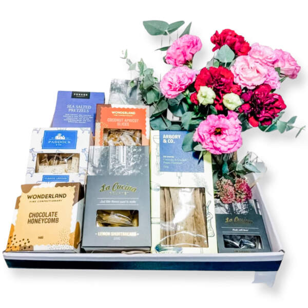 Hamper and flowers